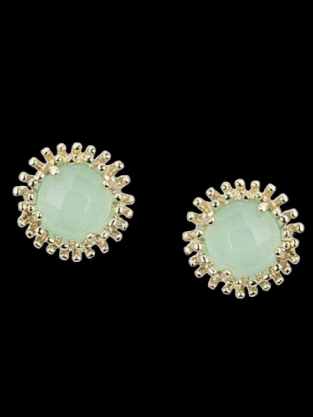 Kendra Scott Carly Gold Studs in Chalcedony, NWT